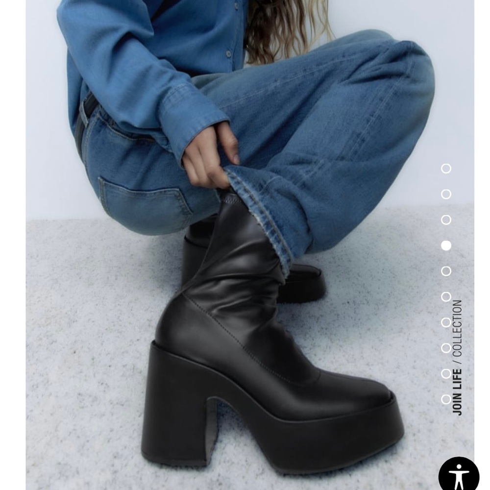 Zara Platform Heeled Ankle Boots
